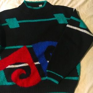 Vintage Geometric Sweater-Large